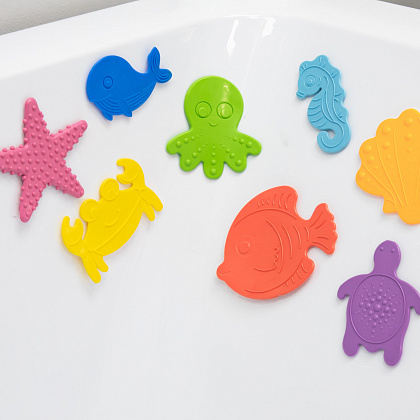 Мини-коврики детские на присосках «Подводный мир» 8 шт