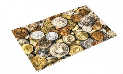 Коврик велюровый 45х75 см Монетки